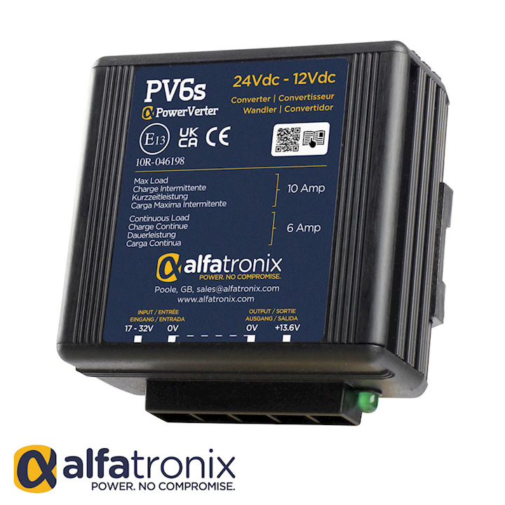 24 VDC-12 VDC 10 amp Voltage Converter PV6S Alfatronix (PV6S)